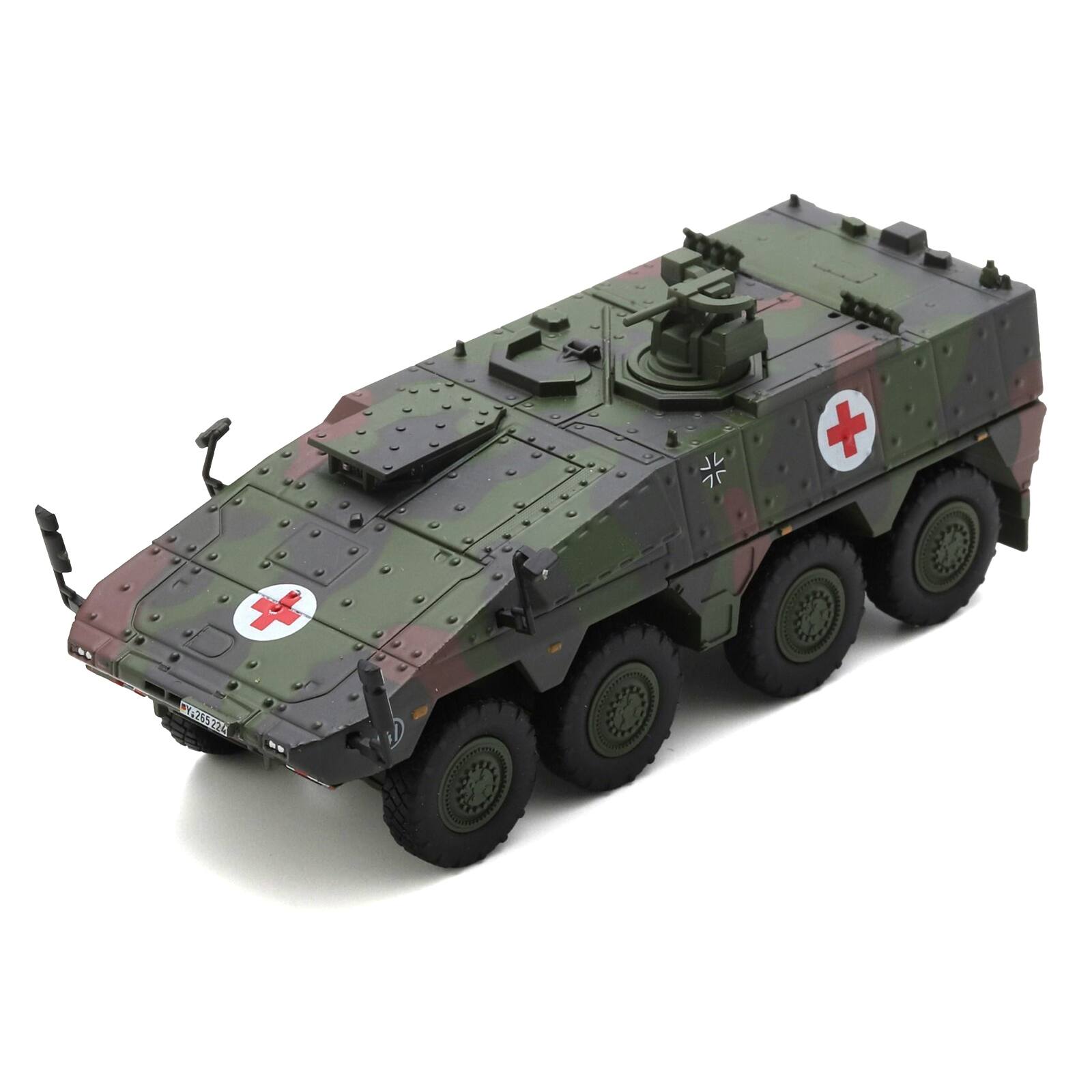 Alt View 1. Schuco - Tpz. Tank Boxer "Medic Unit - German Army" Green Camouflage 1/87 (HO) Scale Diecast Model Car by Schuco.