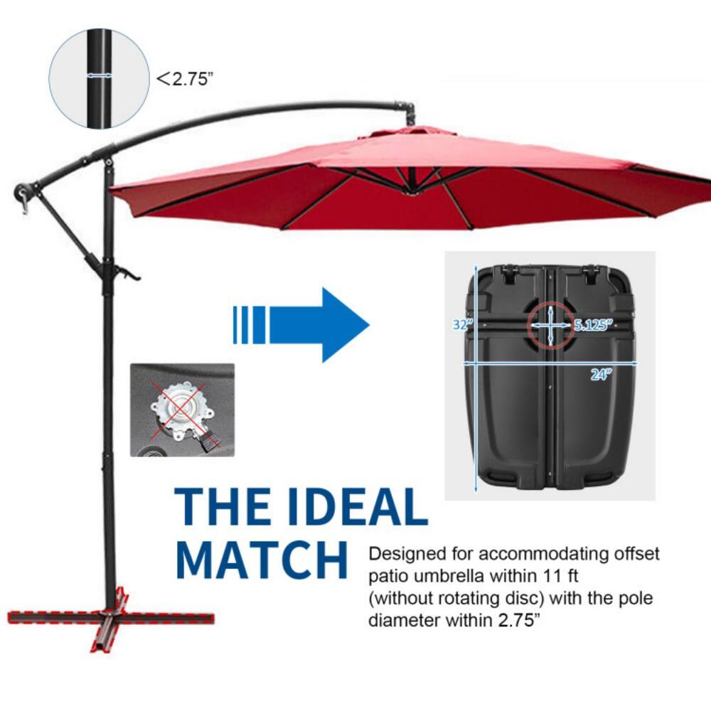 2.75" 32 5.125" 24"  
THE IDEAL MATCH  
Designed for accommodating offset patio umbrella within 11 ft (without rotating disc) with the pole diameter within 2.75"