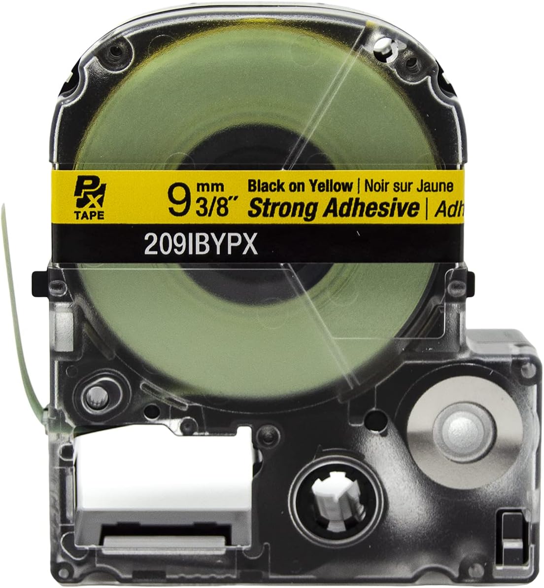 9 mm 3/8" Black on Yellow | Noir sur Jaune  
Strong Adhesive | Adhésif  
209IBYPX