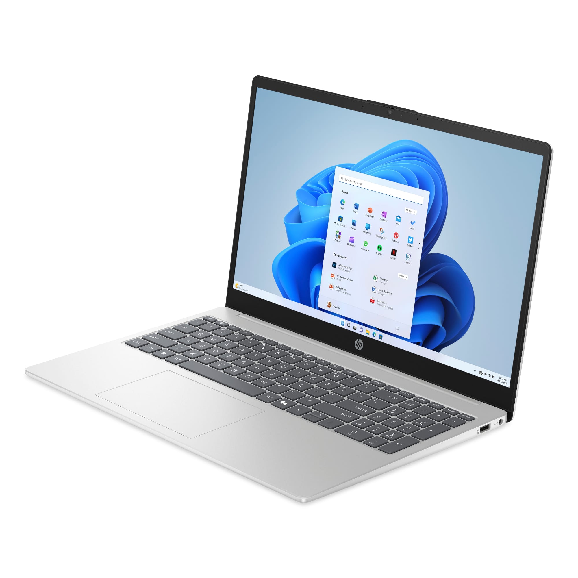 Alt View 6. HP - 15.6" Touch-Screen Laptop - Intel Core i3 - 8GB Memory - 256GB SSD - Natural Silver.