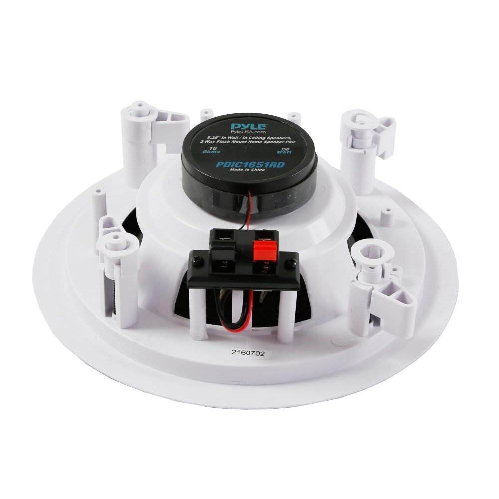 PYLE PDIC1651RD Ceiling Speaker - Flush Mount Home Speaker Pair 5.25" In-Wall / In-Ceiling 2-Way Flush Mount Speaker 2160702