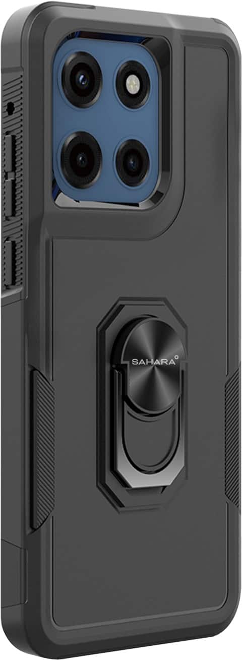 Angle. SaharaCase - Raider Series Heavy Duty Case for Motorola G Stylus 5G (2025) - Scorpion Black.