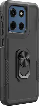 Angle. SaharaCase - Raider Series Heavy Duty Case for Motorola G Stylus 5G (2025) - Scorpion Black.