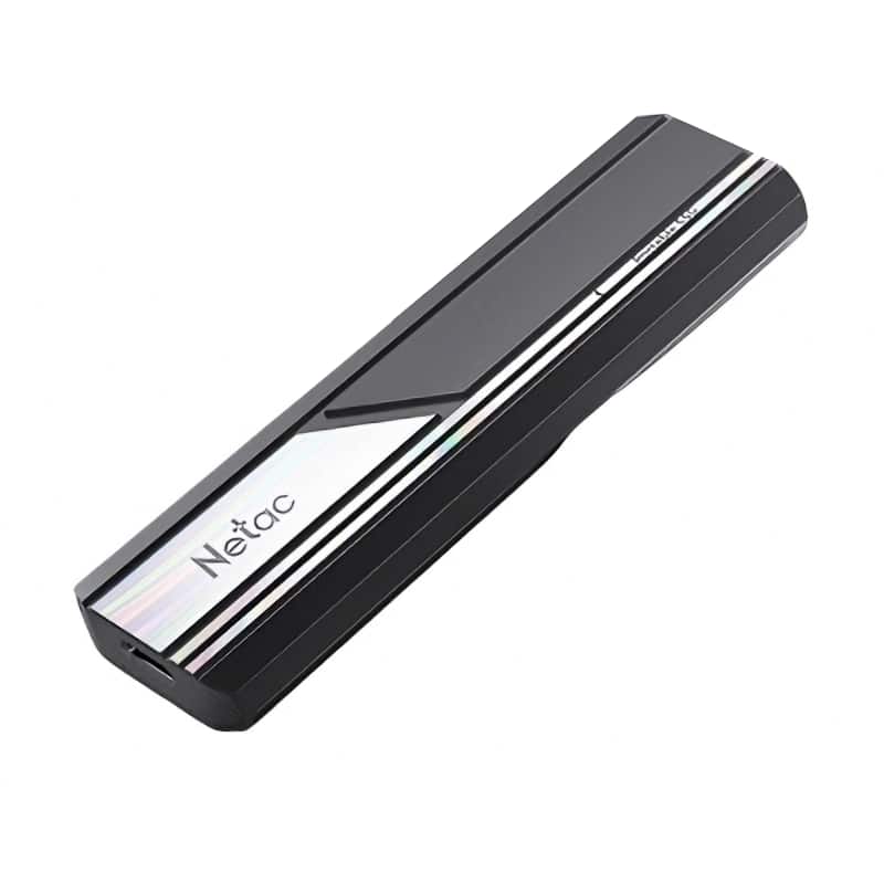 Netac - ZX10 500GB Portable SSD, USB-C USB 3.2 Gen 2 NVMe External Solid State Drive, Up to 1050MB/s Read Speed - Black