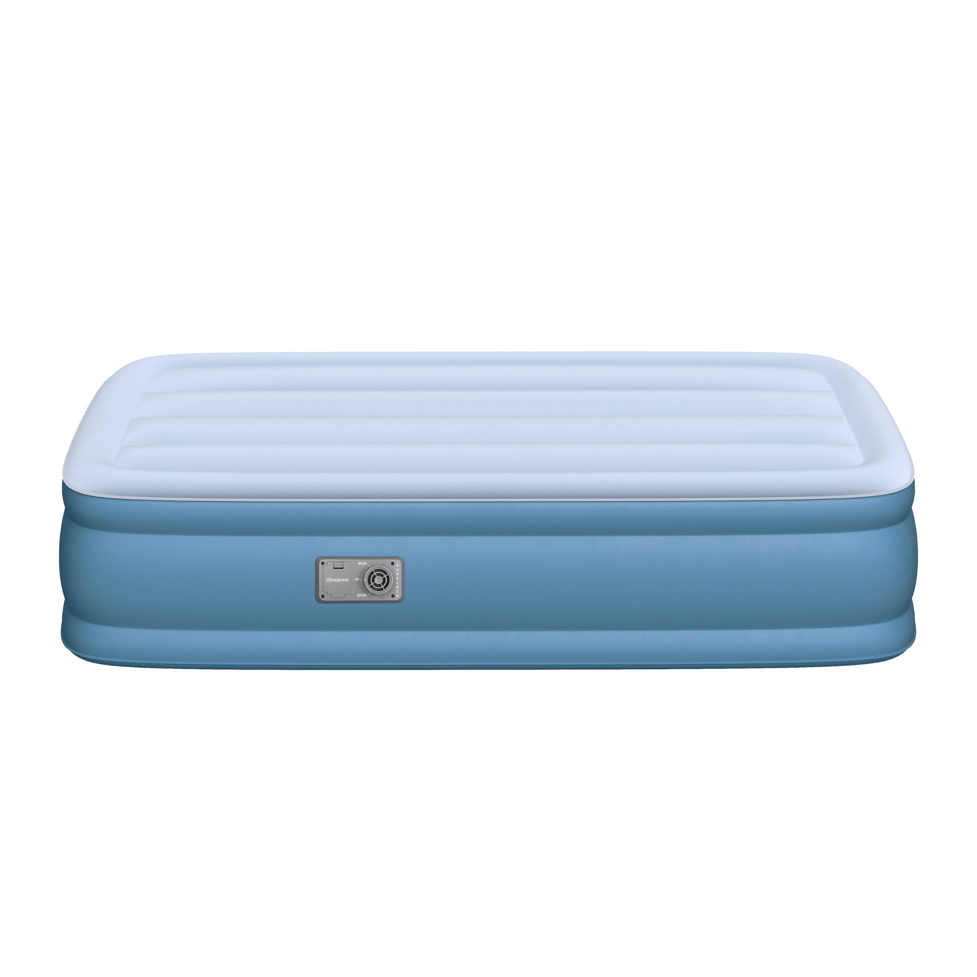 Alt View 2. Beautyrest - Beautyrest Sensarest Raised Inflatable Air Mattress with Built-In Pump, Twin - GRAY/BLUE.