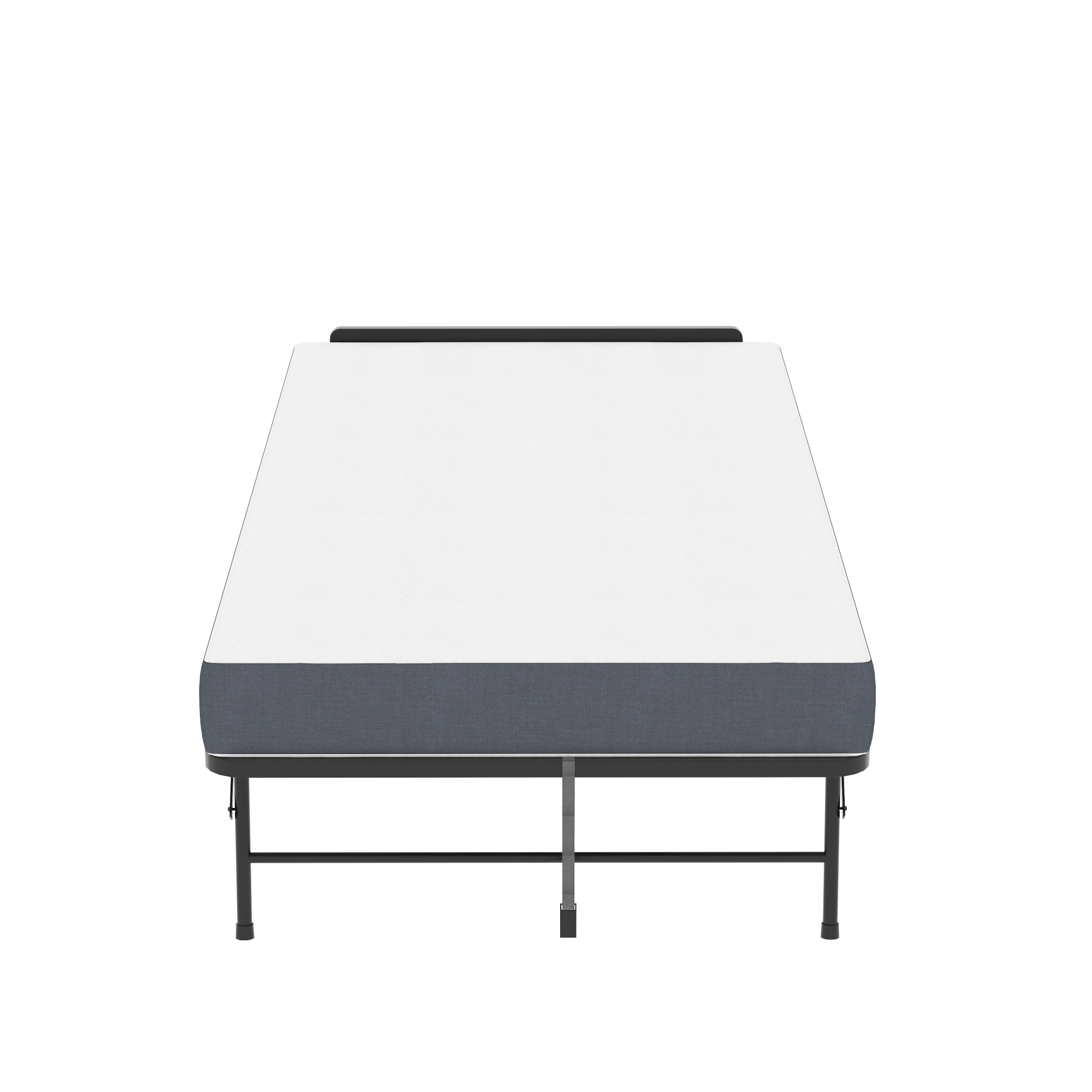 Alt View 9. GOODSILO - Extra Long Folding Bed with Adjustable Headrest and Memory Foam Mattress, Heavy-Duty Portable Guest Bed on Wheels - Black.