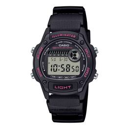 Casio - Men’s Digital Watch with Gray Dial and Pink Accents - W-220H-1A2V - Black