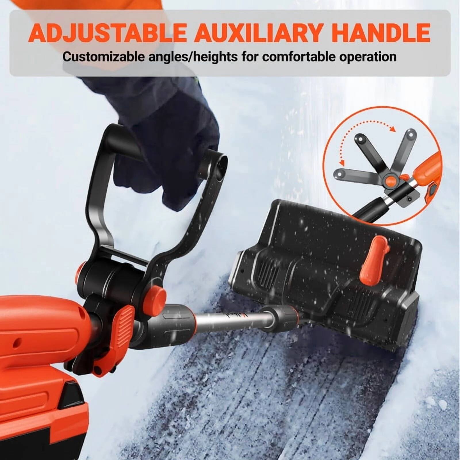 ADJUSTABLE AUXILIARY HANDLE  
Customizable angles/heights for comfortable operation