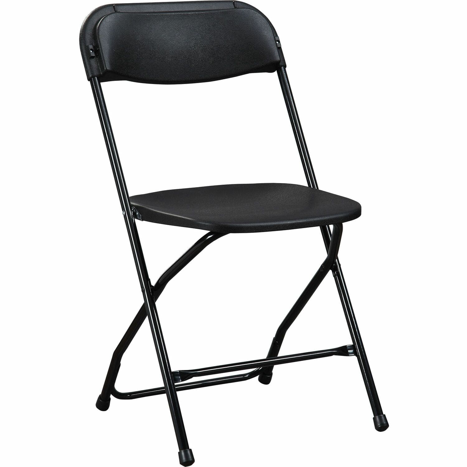 Lorell - Injection molded Folding Chairs X Style Base Plastic 4 / Carton - Black