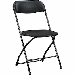 Lorell - Injection molded Folding Chairs X Style Base Plastic 4 / Carton - Black