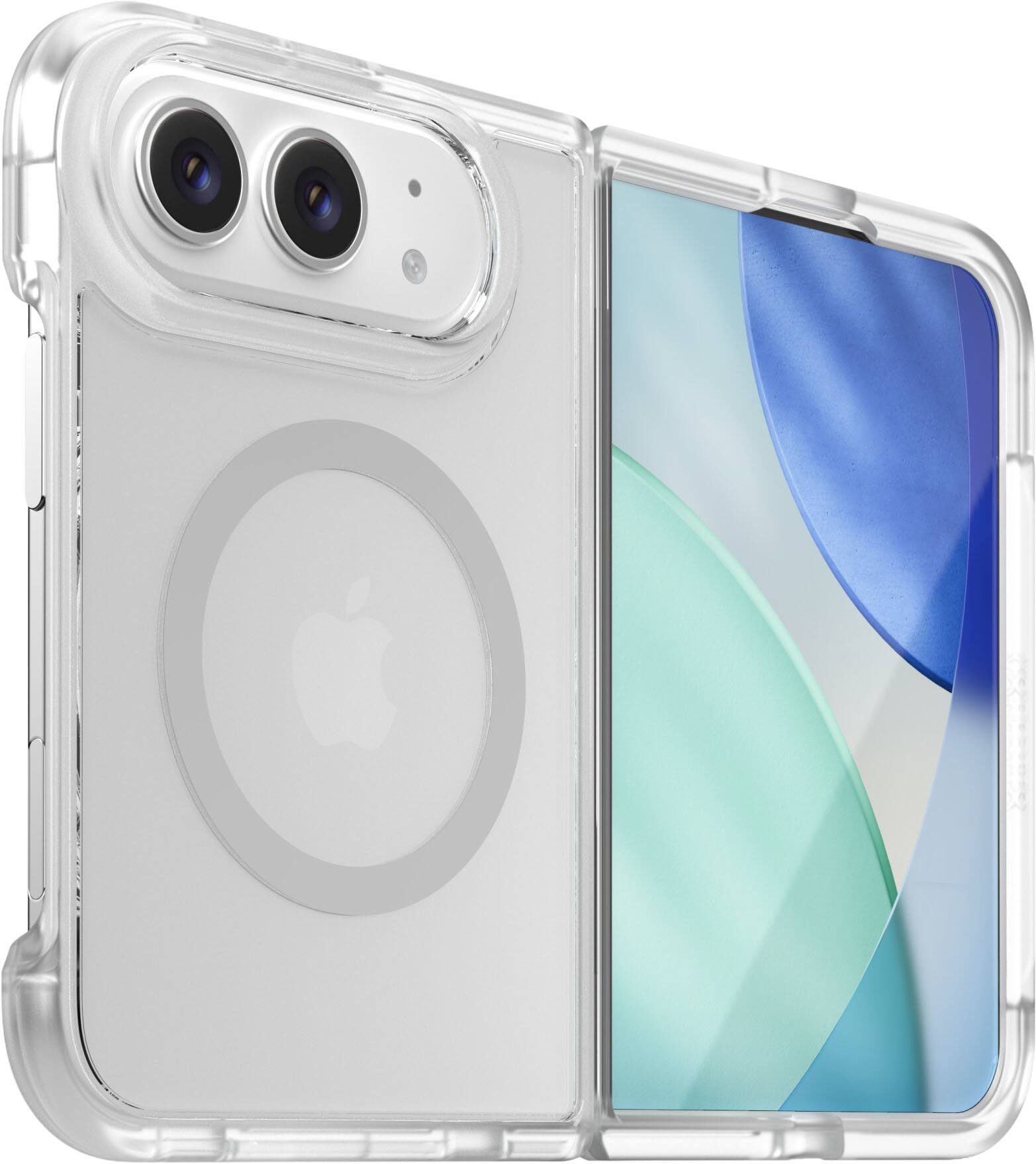 Angle. OtterBox - Lumen Series Hard Shell for Apple iPhone Duo - Clear.
