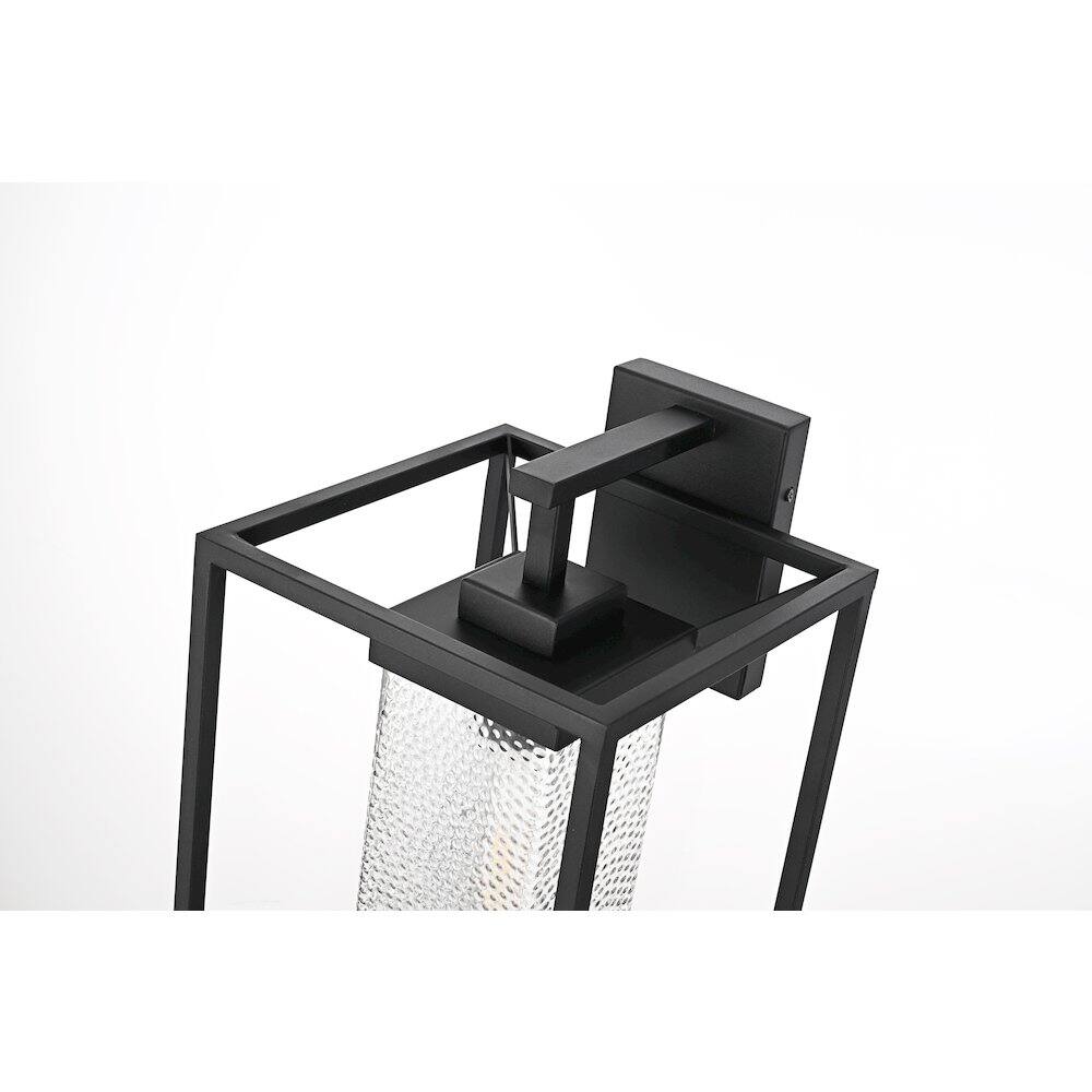 Alt View 3. Elegant Lighting - Willington 9.5 Inch Outdoor Wall Sconce In Black - Black.