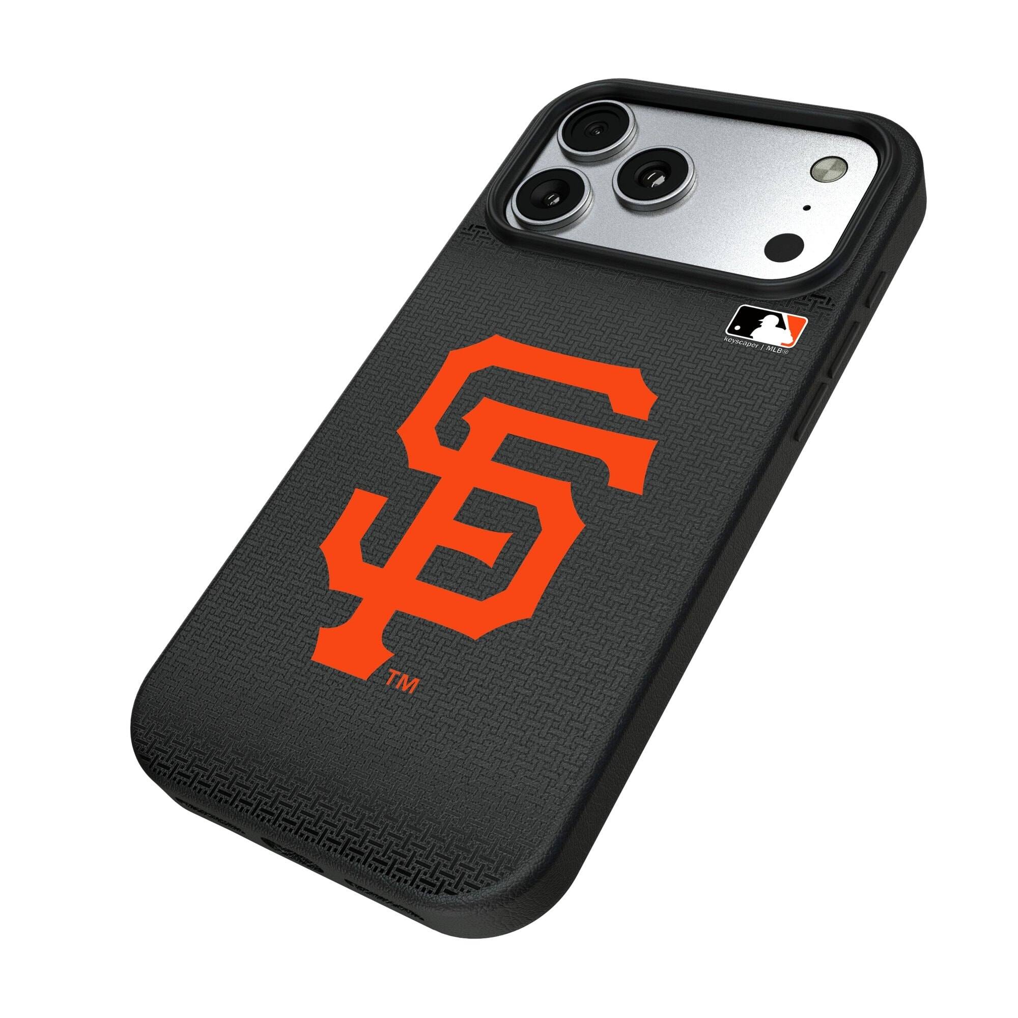 Alt View 1. Keyscaper - San Francisco Giants Linen Logo iPhone Magnetic Bump Case - 15 - Black.