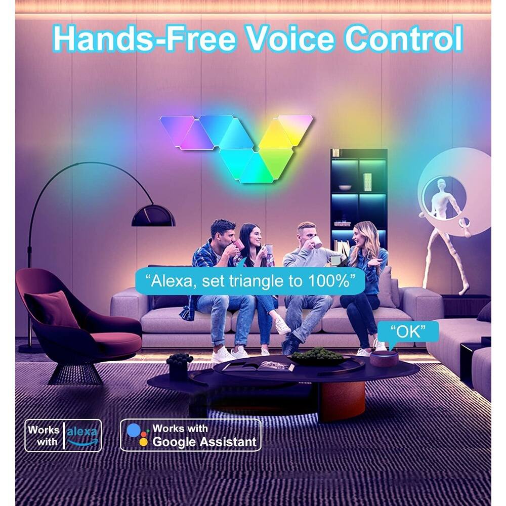Hands-Free Voice Control

"Alexa, set triangle to 100%"

"OK"

Works with Alexa

Works with Google Assistant