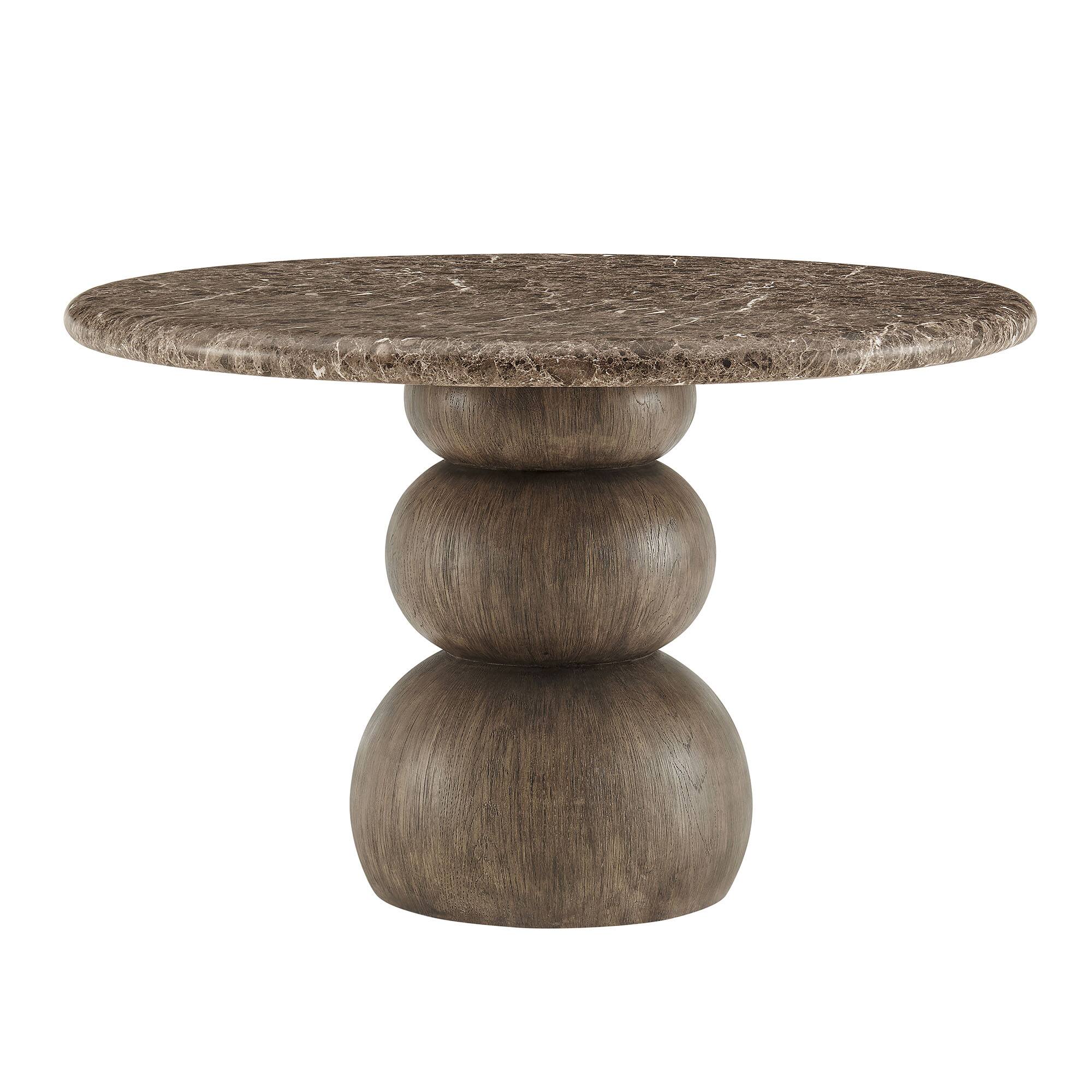 Back. Modway - Pietra Indoor Outdoor Patio Round Dining Table by Modway - Dark Emperador Marble.