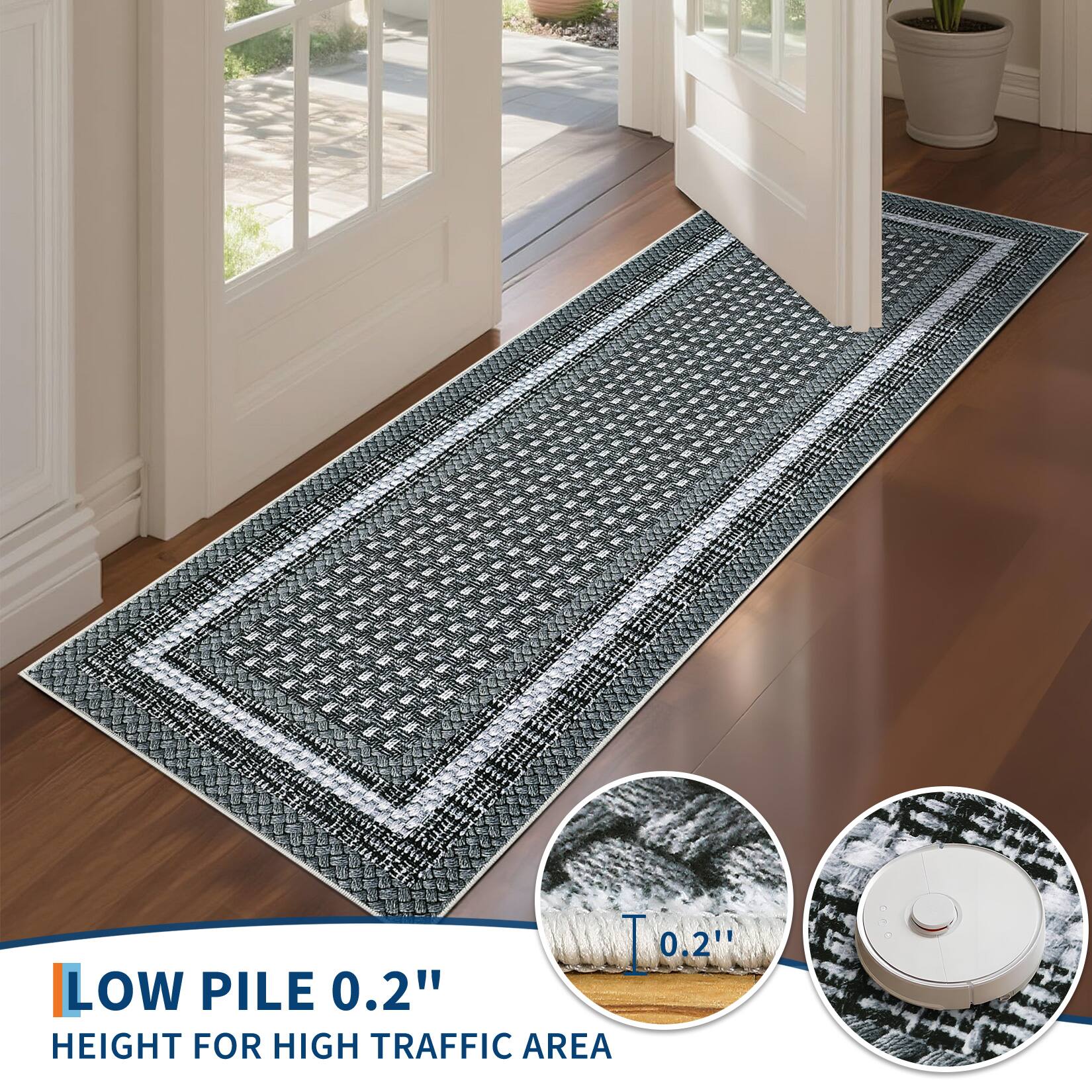 LOW PILE 0.2"  
HEIGHT FOR HIGH TRAFFIC AREA