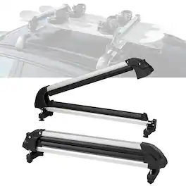 VEVOR - Ski and Snowboard Roof Rack, 31.7-Inch Universal Ski Rack for Car Roof Fit Most Crossbars, Carry up to 6 Pairs of Skis - Black + White