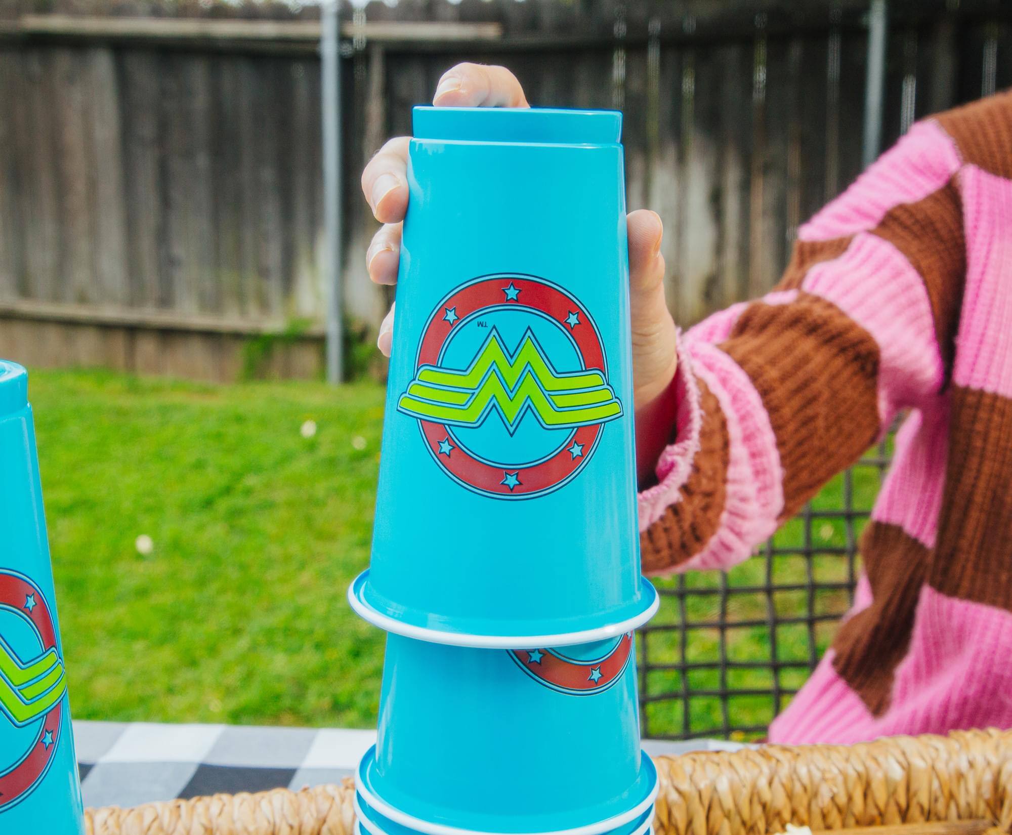 Alt View 2. DC Universe - DC Comics Wonder Woman Logo 18-Ounce Disposable Plastic Mini Cups | Set of 20 - Blue.