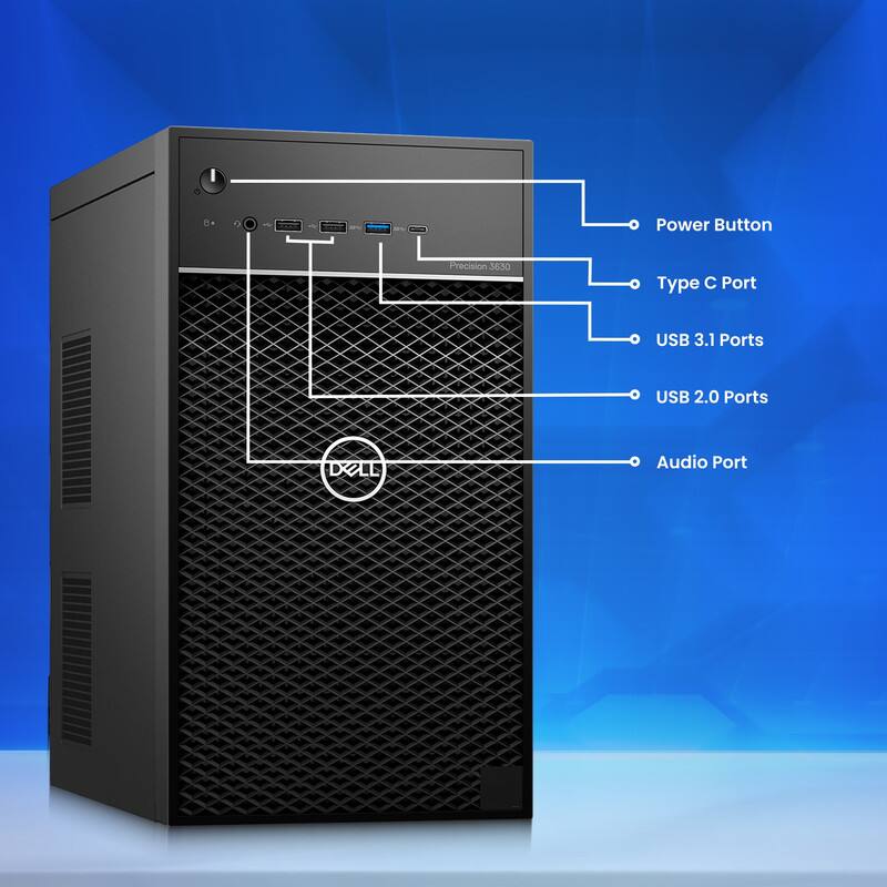 Power Button  
Precision 3630  
Type C Port  
USB 3.1 Ports  
USB 2.0 Ports  
Audio Port