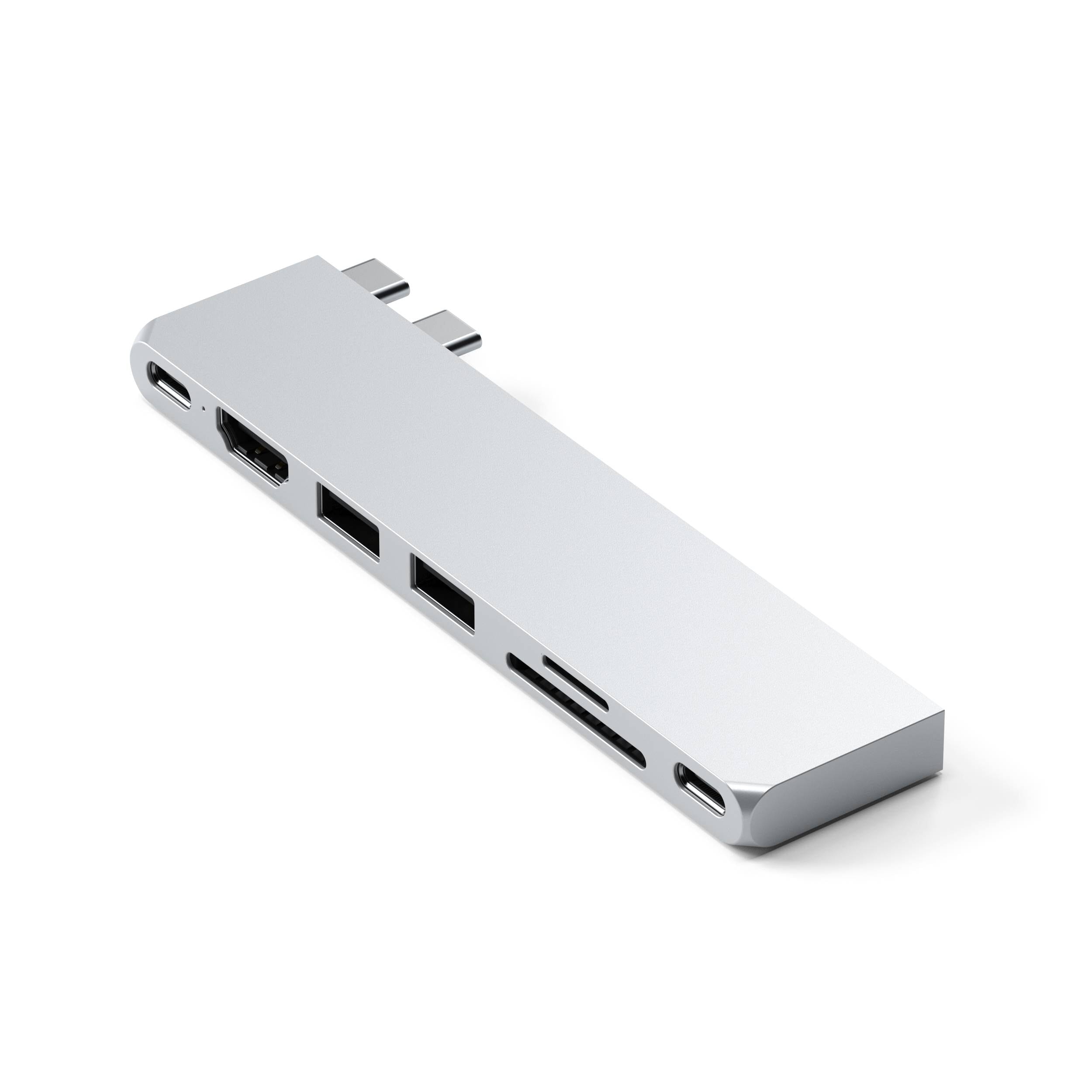 Satechi - Pro Hub Slim 7-in-1 USB-C Multiport Adapter - 4K HDMI, USB4, 100W Charging, USB 3.2 Gen 2, SD/Micro - Silver price history on PriceWatchPro