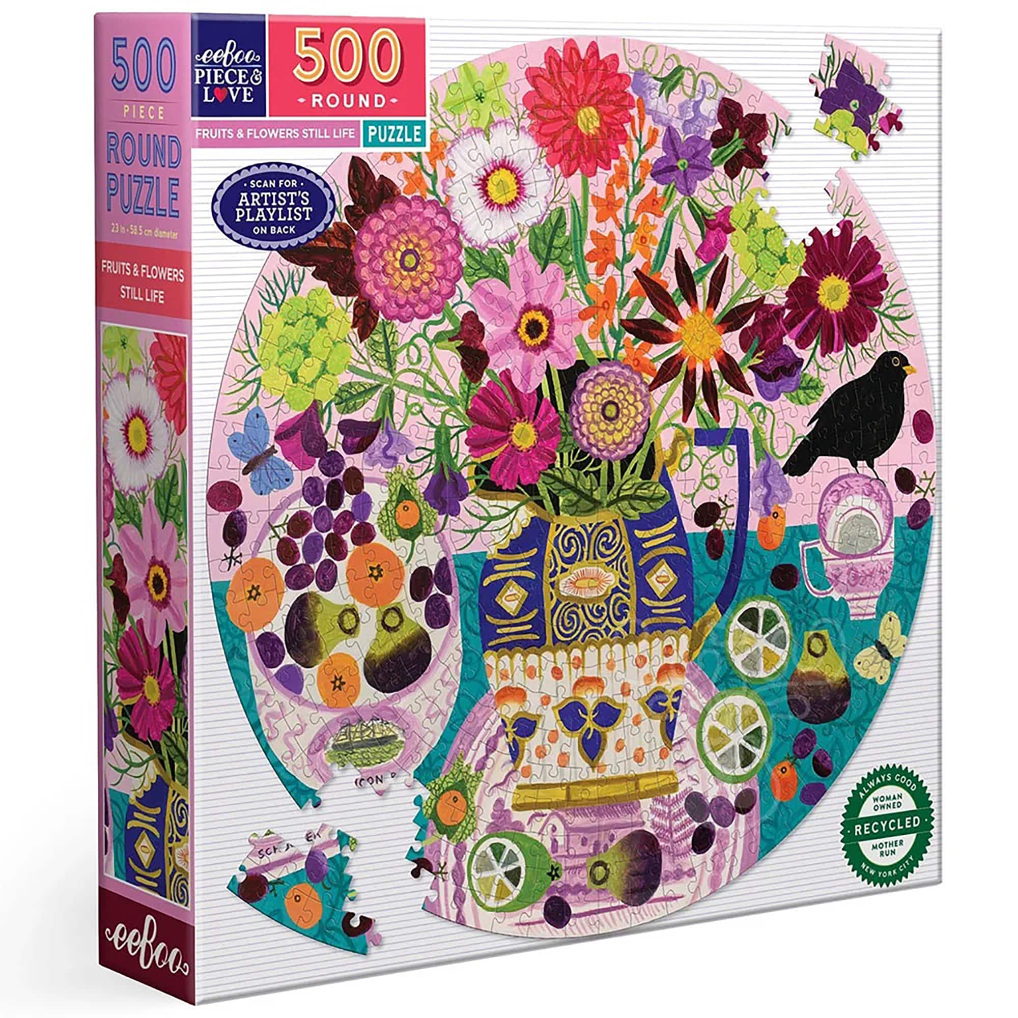 eeboo - Piece&Love: Fruits & Flowers - 500 pc Puzzle