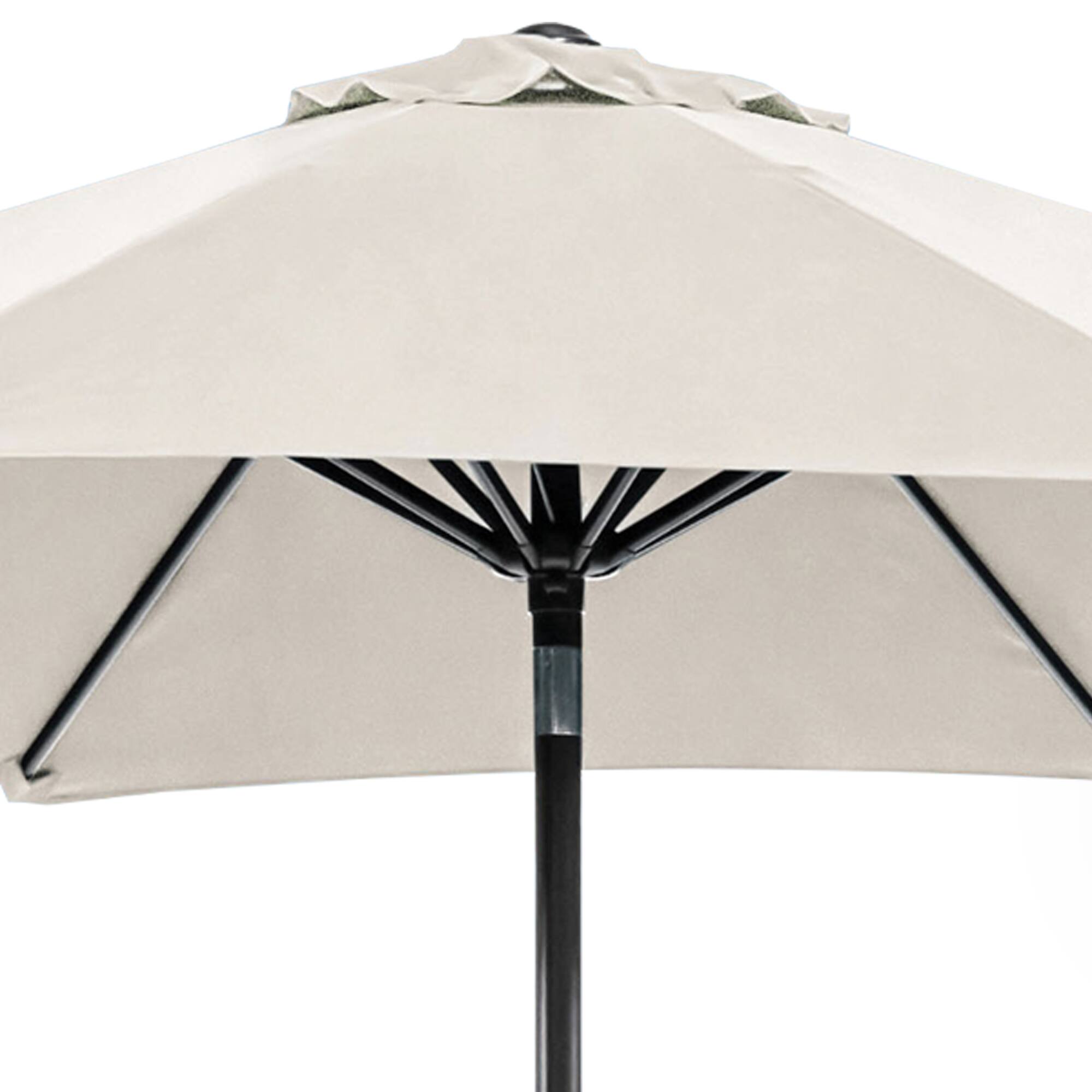 Alt View 1. Vaczon - 9-Foot Outdoor Patio Umbrella with Auto Tilt, Fabric Canopy, Steel Frame, 21" Round Base Included - Beige.