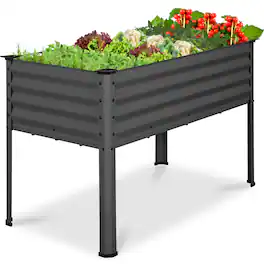 Best Choice Products - 48x24x30in Elevated Galvanized Metal Garden Bed w/ Corner Protectors - Charcoal