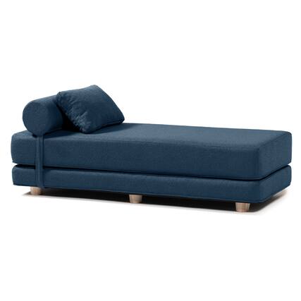 Front. Jaxx - Jaxx Avida Daybed Fold Out Queen Sleeper, Premium Boucle: Navy - Navy.
