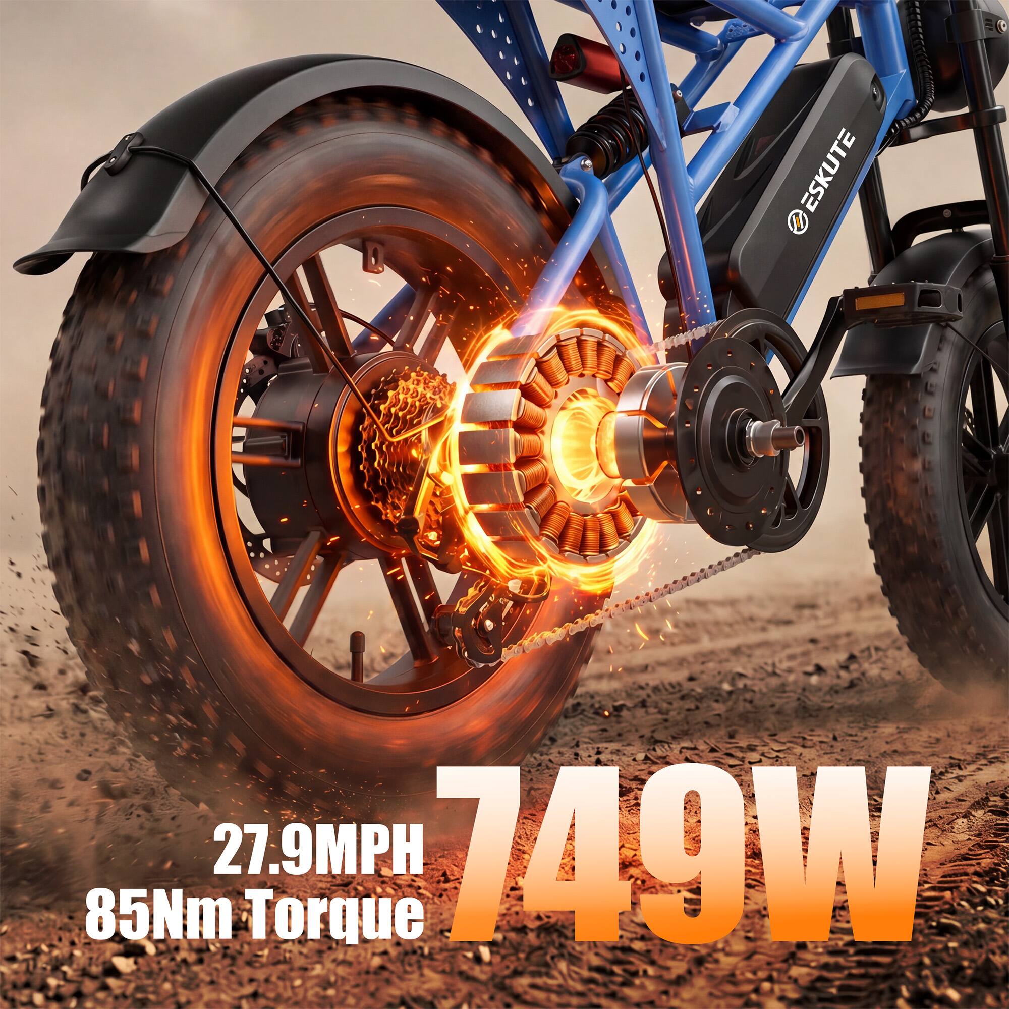 DE ESKUTE 27.9MPH 749W 85Nm Torque