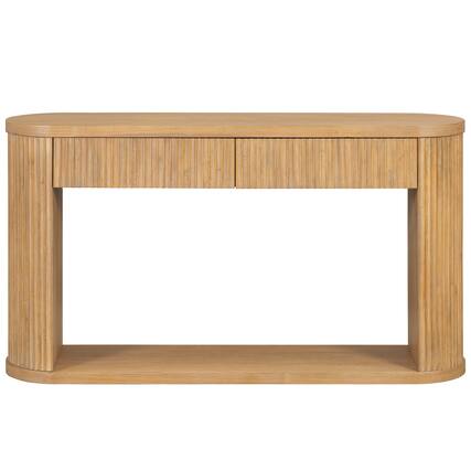 Front. Forest'nSky - Natural Sideboard Buffet Cabinet Console Table with 2 Drawers and Bottom Shelf - Natural.