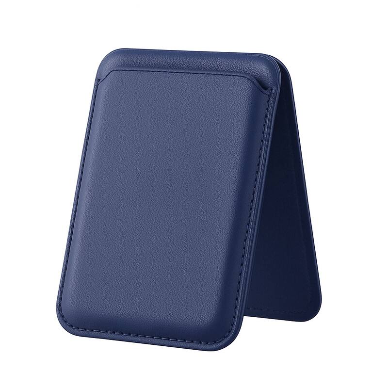 Entronix - Leather Magnetic Wallet Attachment for MagSafe & Magnetic Phone Cases – Slim Card Holder Phone Accessory - Navy Blue