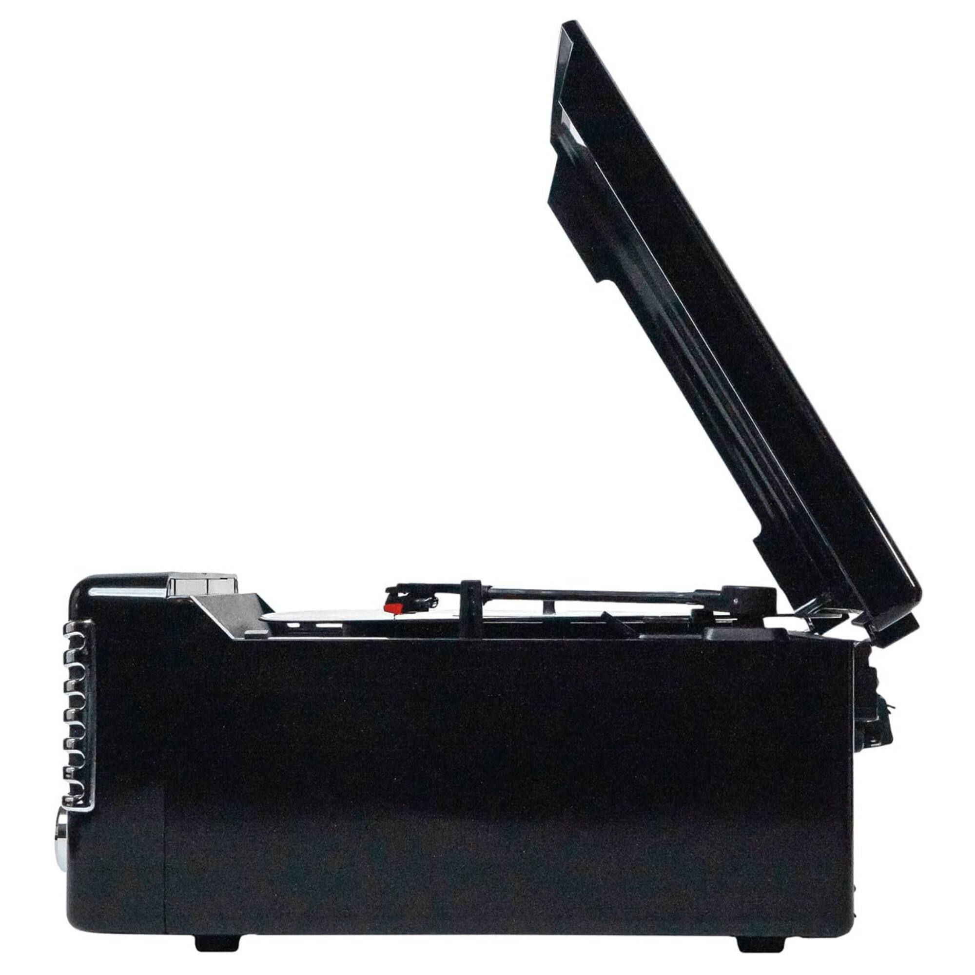 Left. Victor Audio - Diner 7-in-1 Turntable Music Center with CD & MP3 Player and Bluetooth Function - Black.