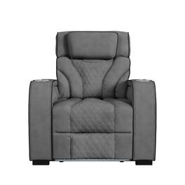 Picket House Furnishings - Tundra Motion Recliner with LED in Simba - Slate And Black Welt