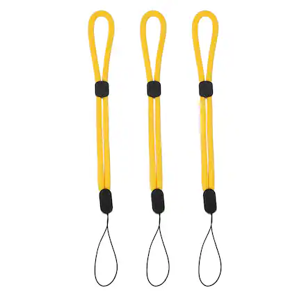 Front. Unique Bargains - Camera Wrist Strap, 3pcs Adjustable Nylon Wristlet Lanyard String for Camera Keys Keychain Phone USB Wallet - Pure Yellow.