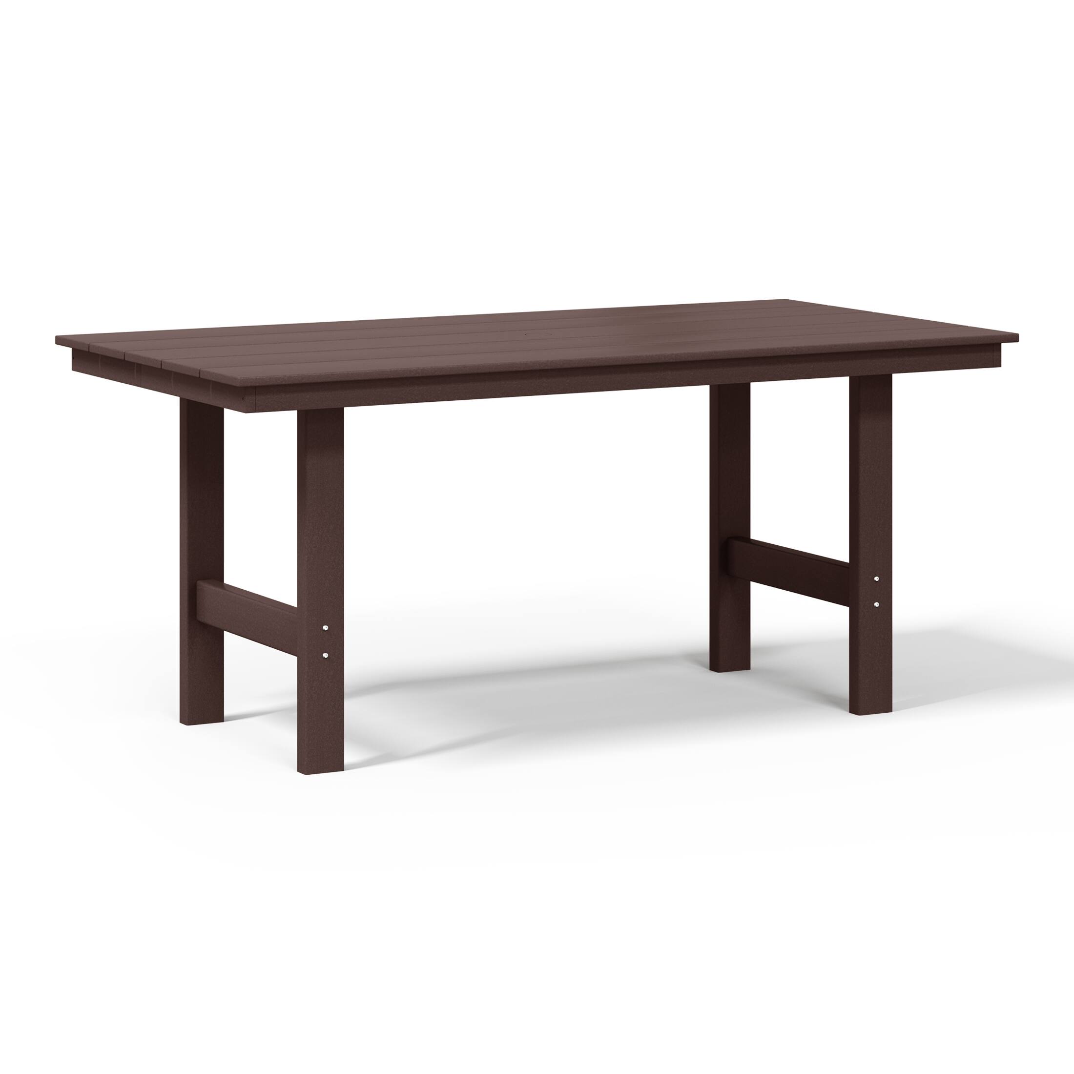 Left. WestinTrends - WestinTrends Ashore 7-Piece HDPE Outdoor Rectangular Patio Dining Table Set - Dark Brown.
