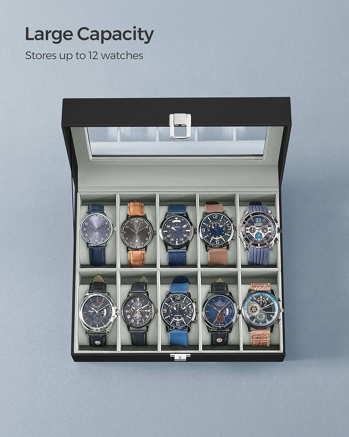 Large Capacity  
Stores up to 12 watches