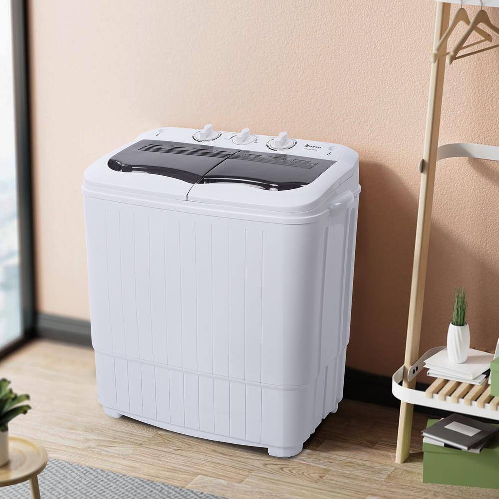 Alt View 2. Winado - Compact Twin Tub Washing Machine 14.3 Lbs Portable Washer Wash and Spin Cycle - Grayand White.