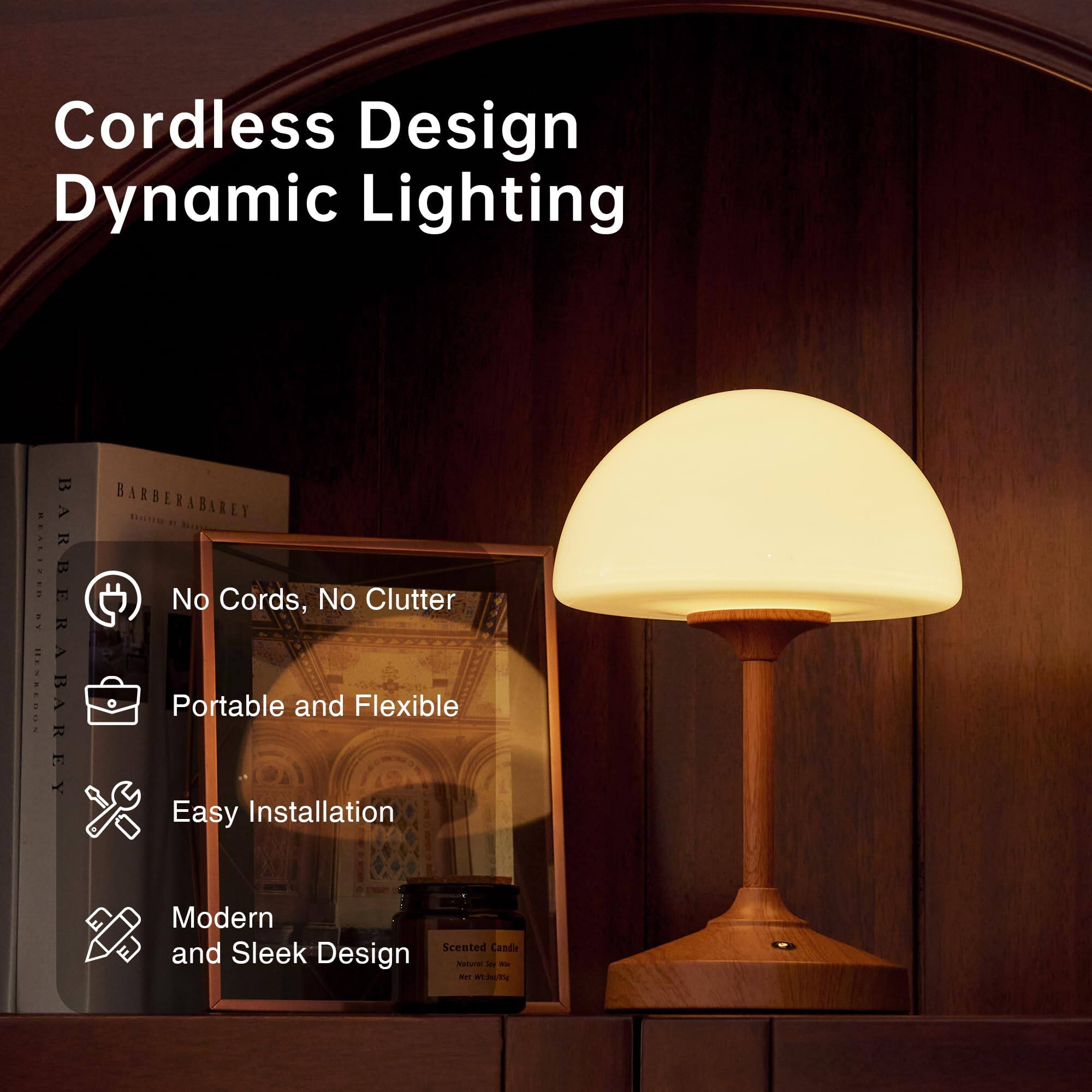 Cordless Design Dynamic Lighting

- No Cords, No Clutter
- Portable and Flexible
- Easy Installation
- Modern and Sleek Design