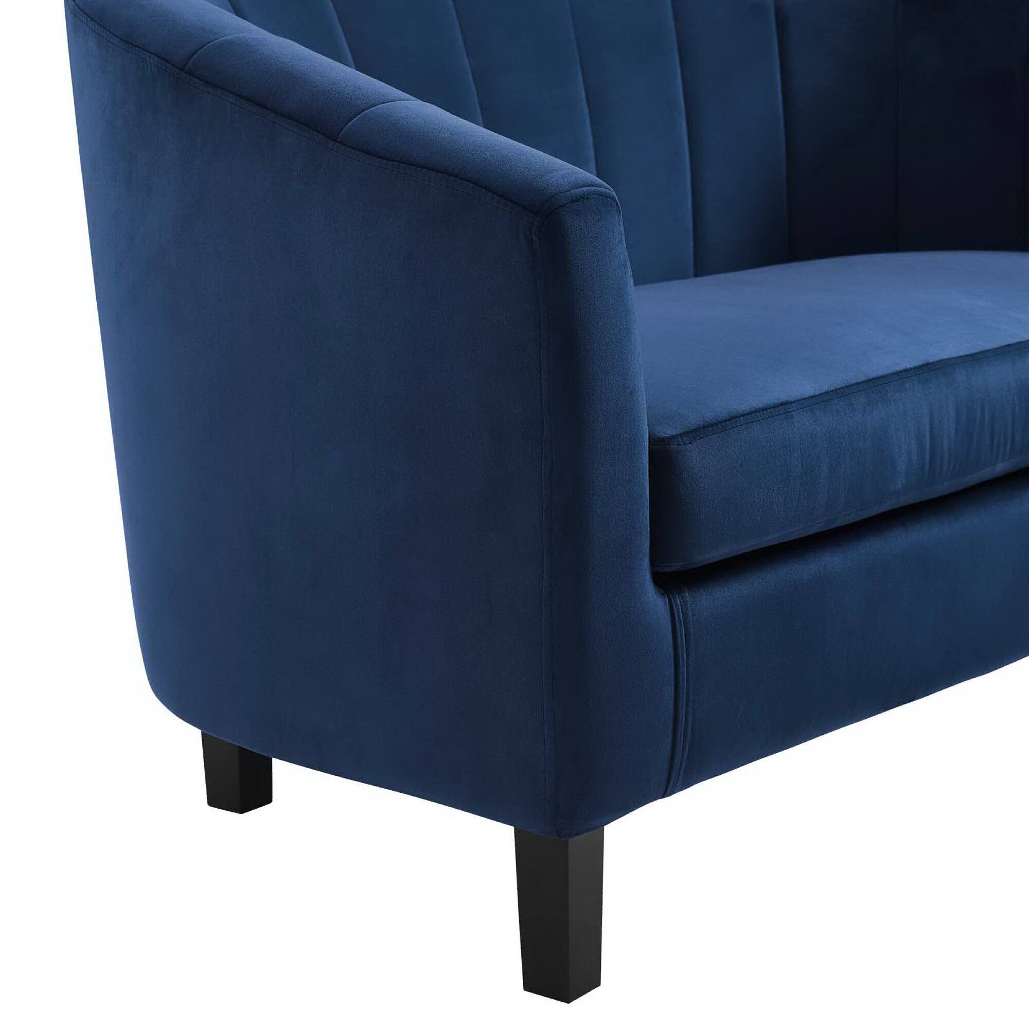 Back. Modway - Prospect Channel Tufted Performance Velvet Armchair by Modway - Blue.