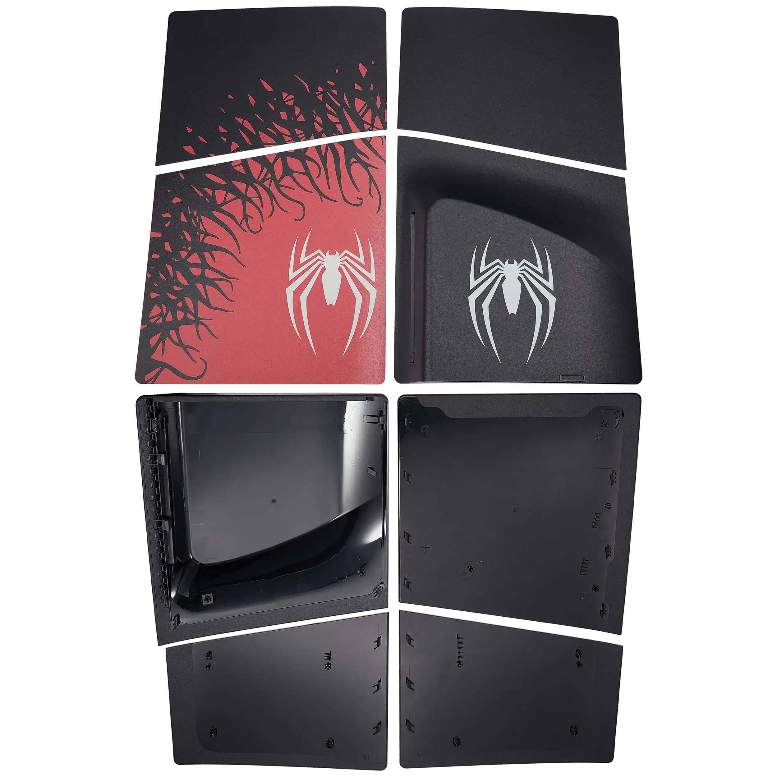 Alt View 3. MobileSentrix - Spider-Man - PlayStation 5 Pro PS5 Pro Compatible Console Faceplate Covers (Disc Edition) - Black/Red.