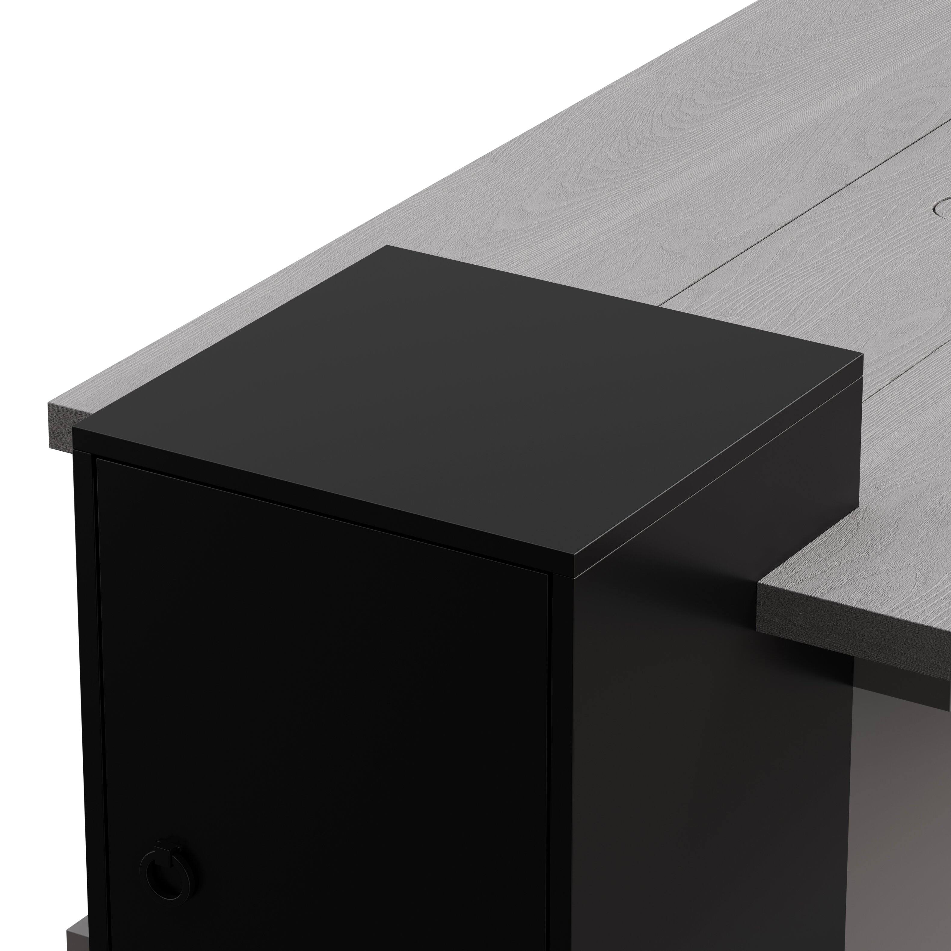 Alt View 1. Famapy - 60,000 BTU Outdoor Propane Fire Pit Table with Hidden Tank Storage, Weather Cover and Storage Cabinet - Black & Gray.