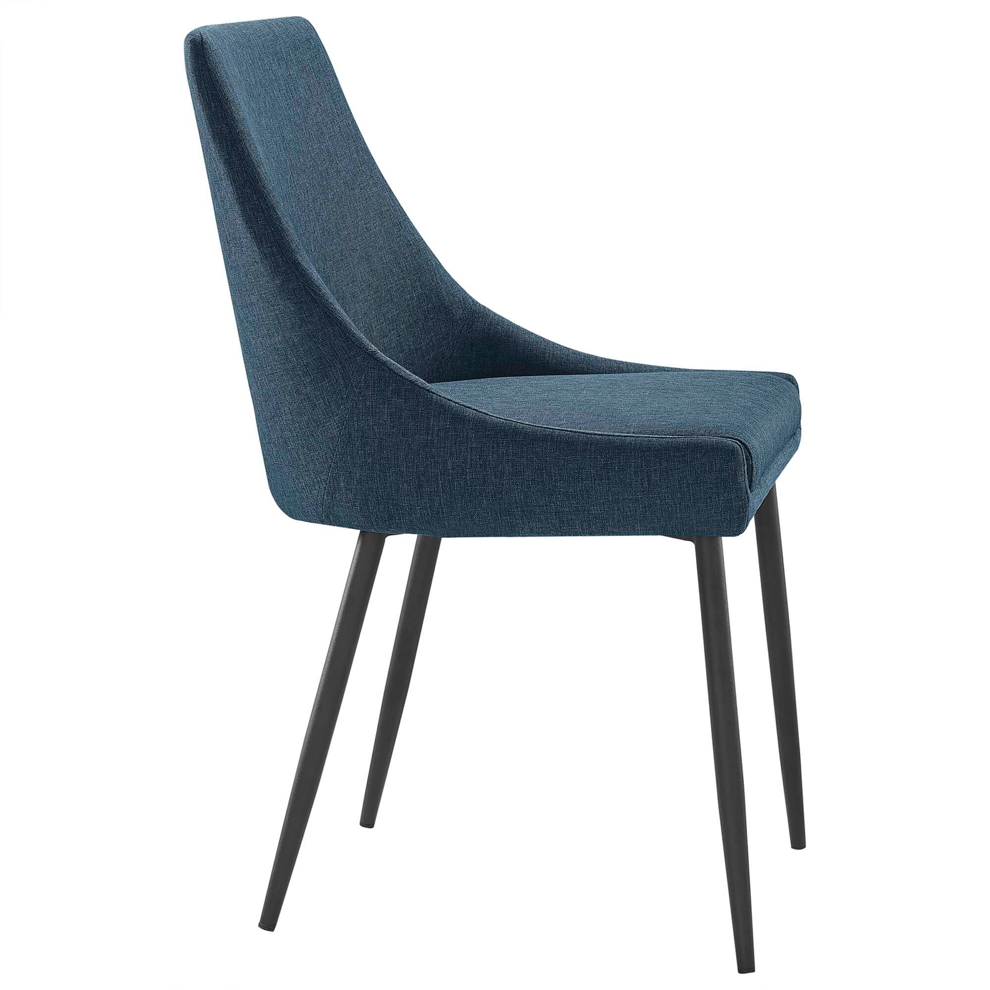 Left. Modway - Viscount Upholstered Fabric Dining Chairs Set of 2 by Modway - Blue.