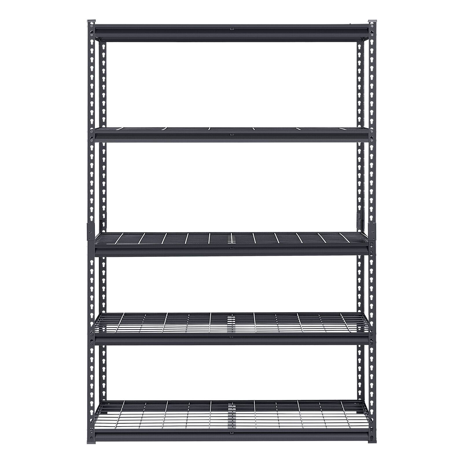 Alt View 5. VEVOR - Storage Shelves, 3000 lbs, 5 Tier Heavy Duty Garage Shelving, 20" D x 48" W x 72" H Adjustable Metal Shelves - Black.