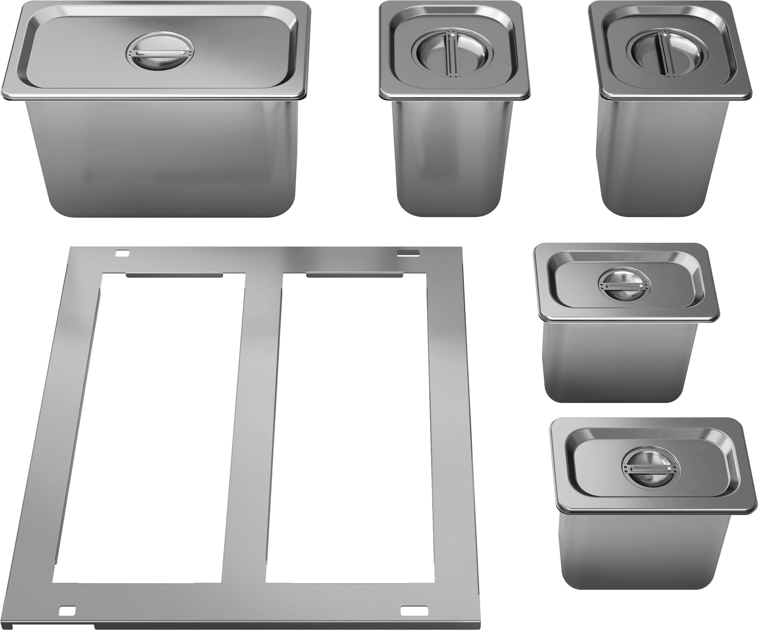Front. Zephyr - Drawer Pan Kit for Zephyr Refrigerator Drawers - Stainless Steel.