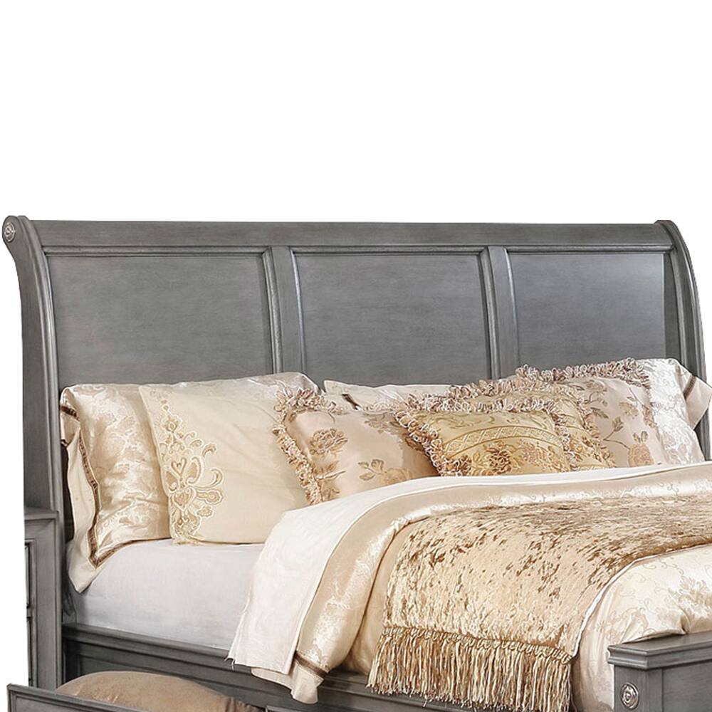 Alt View 1. Manhattan Lane - Wooden Queen Size Bed with Spacious Storage Drawers, Gray - Gray.