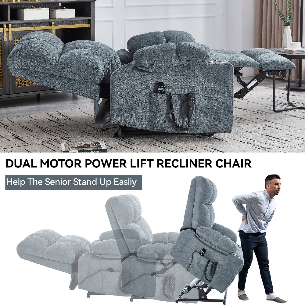 DUAL MOTOR POWER LIFT RECLINER CHAIR  
Help The Senior Stand Up Easily