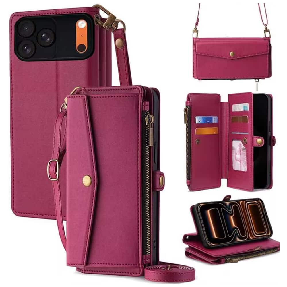 Topteng - Crossbody Wallet Case for iPhone 17/17 Air/17 Pro/17 Pro Max– Zipper Card Holder,Premium PU Leather&TPU,Hand-Free Design - iPhone 17 Pro Max Red price history on PriceWatchPro