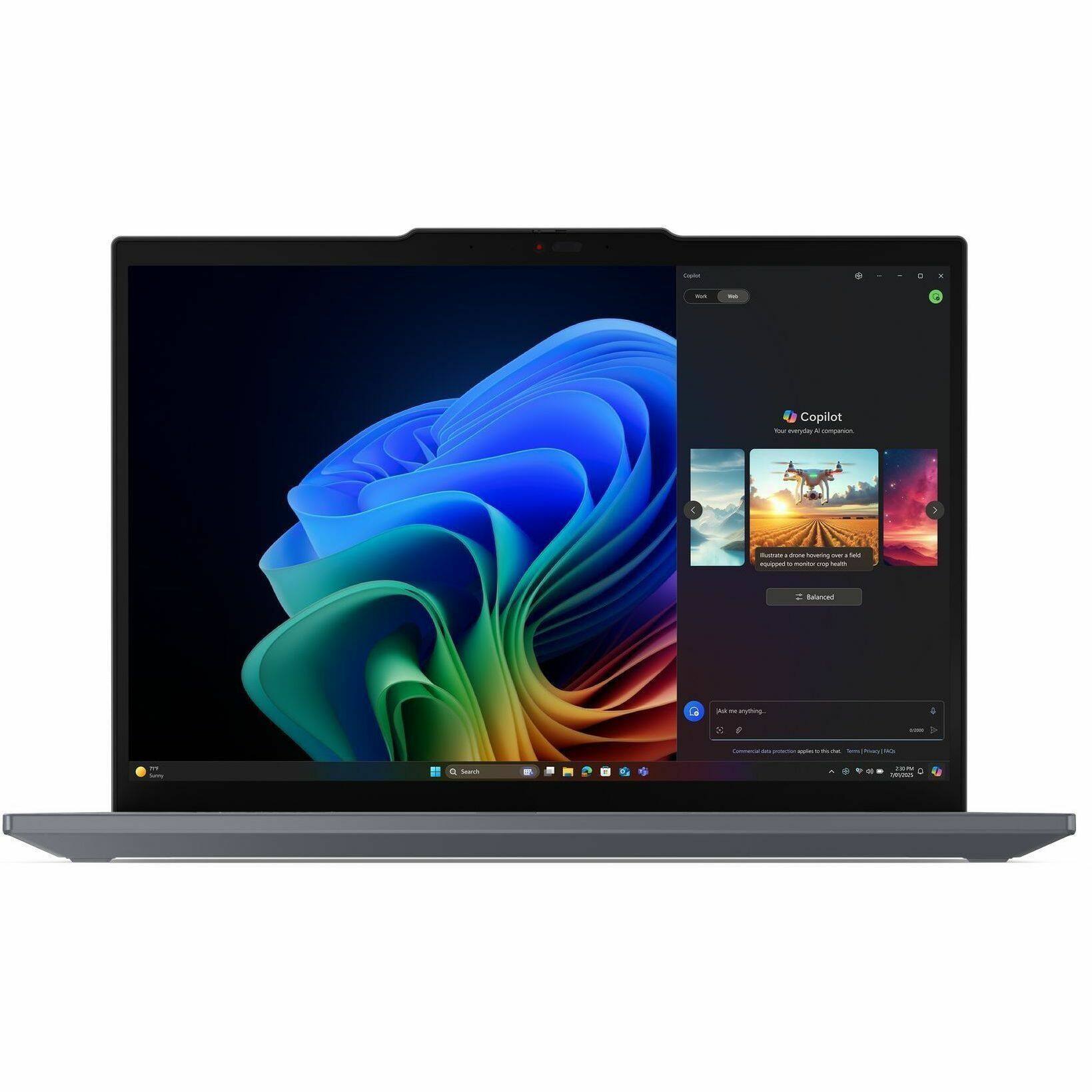 Copilot - Your everyday AI companion.

Work

Ask me anything...

Command: Generate a promotional video for a new product. [Video] [Audio] [Text]

Note: I'm showing you a field. Keep it to the right of the main road.

Balanced

[Search bar]