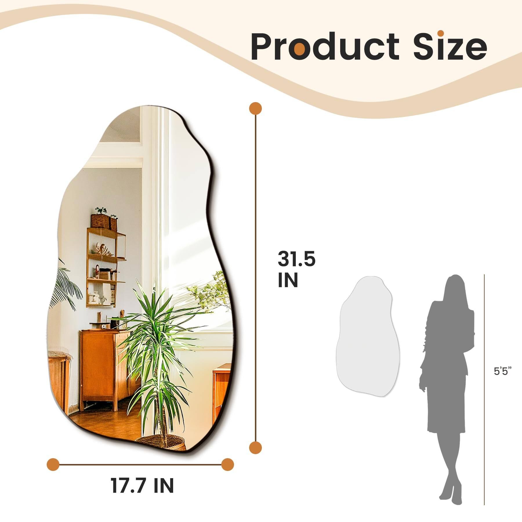 Product Size

31.5 IN  
17.7 IN  

5'5"