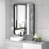 Front. PAIHOME - Classic Stainless Steel Rectangular Wall Mirror - High-Strength Tempered Glass Bathroom Mirrors Modern Mirror - Black-22x30 Inch.